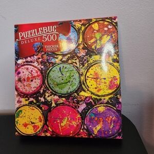 Puzzlebug Deluxe 500 Thicker Pieces Water Color Paint Splash